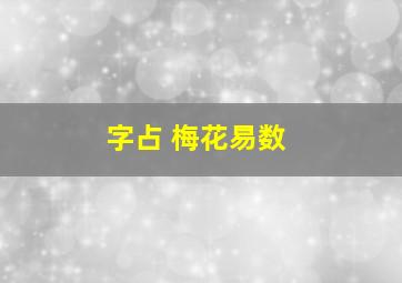 字占 梅花易数